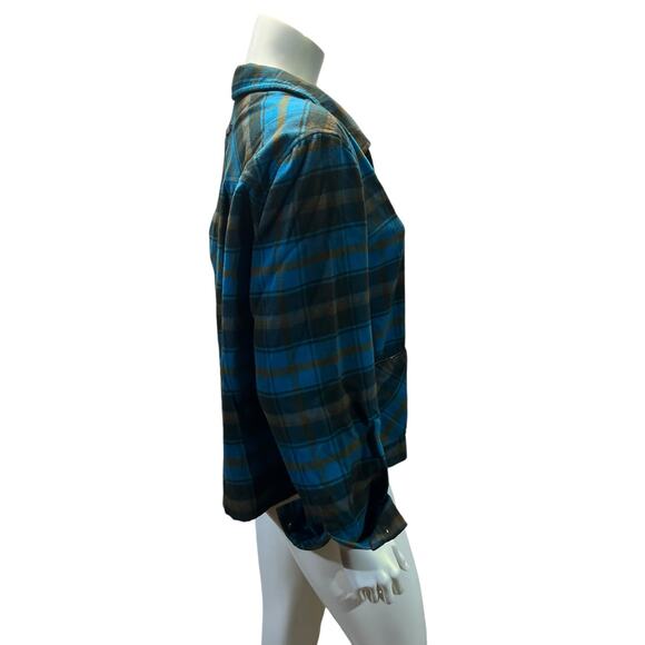 NORTON Blue Plaid Shirt Jacket, Size 10 – Lightweight Overshirt for Fall/Winter - Picture 4 of 12